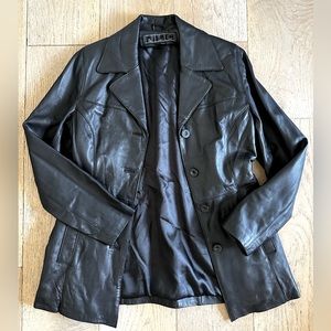 Genuine leather black buttery soft blazer jacket- Women’s size S